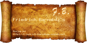 Friedrich Barnabás névjegykártya